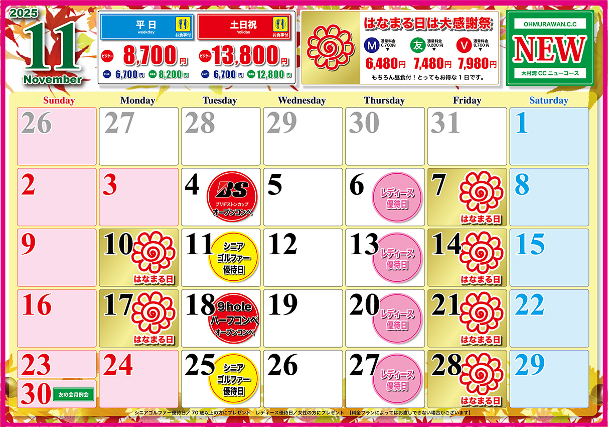 ニューコース11月