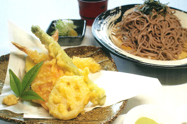海老・野菜天盛り藪蕎麦