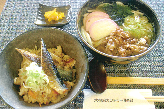 秋刀魚ご飯と肉うどん・そば
